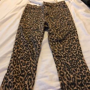 High waisted leopard print jeans